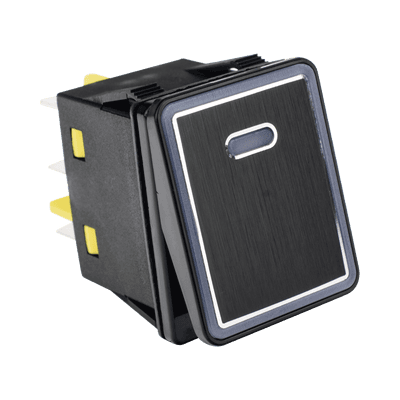 Interruptor tipo Switch con Led Color Rojo / IP65 / Diseño Industrial con panel de Aluminio / NO, COM, NC / Terminales tipo F1