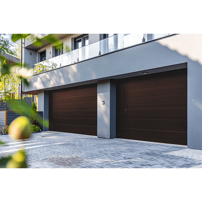 Puerta de Garage D / Alta calidad / 9x7 pies / 1 3/4" Aislante Termico / Estilo Americana / Imitacion Madera / BLACK WALNUT .