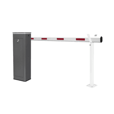 Kit de Barrera Vehicular Derecha y Brazo Telescópico de Hasta 5.5 m / Finales de Carrera Ajustables por Programación / Movimiento Fluido / Diseño Elegante Color Gris / Con Corona Led Semaforizada