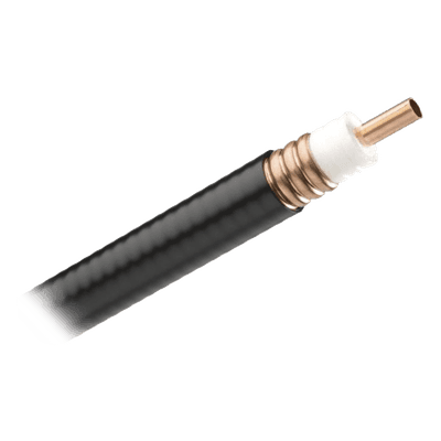 Cable Coaxial Inalámbrico / 7/8 pulgadas / Cobre Corrugado 100% Blindado / PE Negro / 50 Ohm / 9.4 mm Conductor