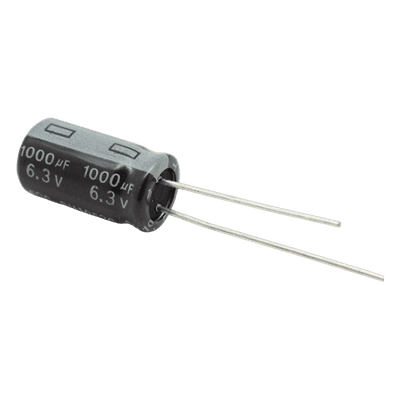 Capacitor Electrolítico / 1000 µF / 6.3 V / Diseño Compacto / Circuitos Estándar
