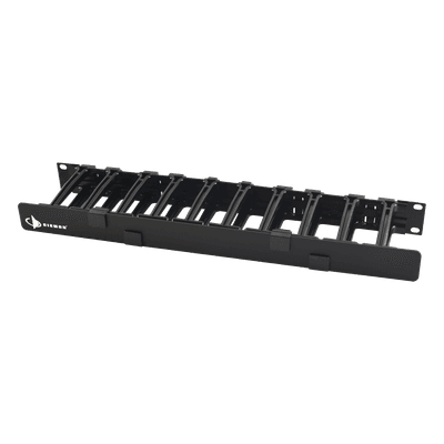 Organizador de Cable Horizontal / 19in Rack / 4in (0.33ft) Profundidad / 1UR / Puerta Doble Bisagra