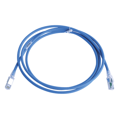 Patch Cord Cat6A S/FTP / 7 Pies (2.13 m) / CM/LS0H / Blindaje 360° / UL2043 / Alta Densidad