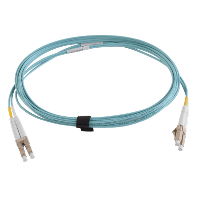 Jumper de Fibra Óptica / Multimodo 50/125 OM3 / LC-LC Duplex / OFNR / Aqua / 3 m (9.84 ft)