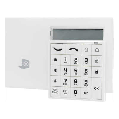 Teclado inalámbrico / Alfanumérico / Pantalla LCD 2x16 / Lector de proximidad / Batería 4 años / Compatible Videofied