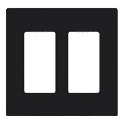 Placa de Pared / 2 Espacios / Diseño sin Tornillos / Perfil Delgado 7.6 mm / Acabado Negro Brillante