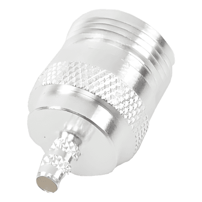 Conector Coaxial N Hembra / Anillo Plegable / Cables LP-195, LP-142, RG-142/U, LMR-195 / Cuerpo Bronce Niquelado / Contacto Oro / Aislante Teflón