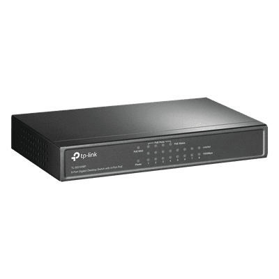 Switch PoE+ no administrable / 8 puertos Gigabit / 4 puertos PoE+ 802.3af/at / 55W total / Sin ventilador / Escritorio