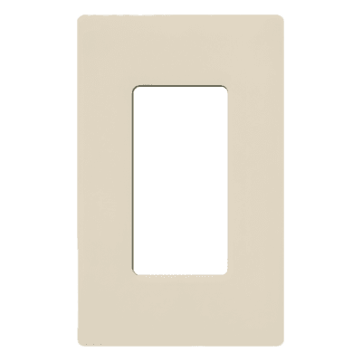 Placa de Pared / 1 Gang / Screwless / Apertura Designer / Acabado Brillante Almendra Claro / Perfil 7.6 mm