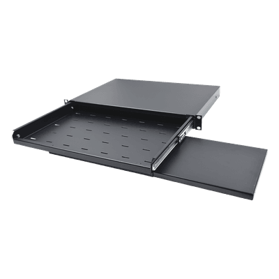 Charola Abatible para Teclado y Ratón / Rack 19" / 1U / Superficie Antideslizante / Instalación Rápida