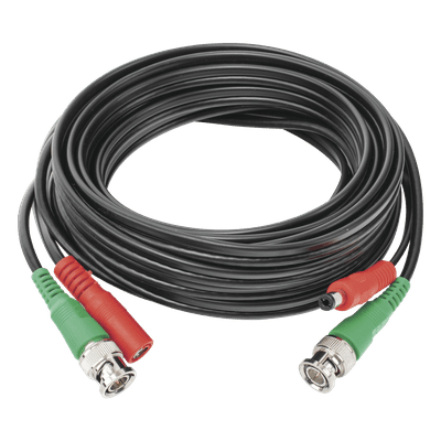 Cable Coaxial (BNC RG59) + Alimentación / SIAMES / 5 Metros (16.40 Pies) / 100% Cobre / Para Cámaras 4K / Uso Interior y Exterior