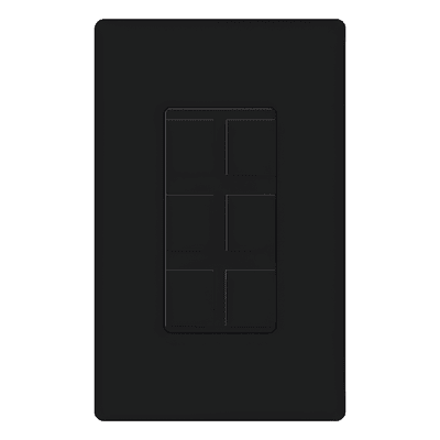 Marco de Pared Modular / 6 Puertos / Snap-In / 1 Espacio / Acepta RJ45, Coaxial, BNC y Fibra / Color Negro Brillante