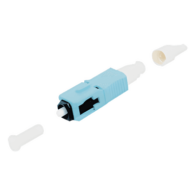 Conector de Fibra Óptica / SC Simplex / Multimodo 50/125 OM3-OM4 / Pre-Pulido / Re-Terminable / Color Aqua
