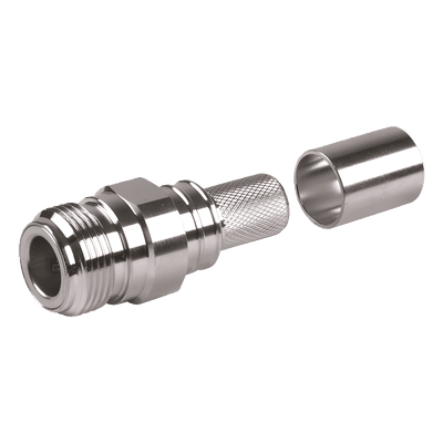 Conector N Hembra / Plegable con Pin Cautivo / 50 Ohms / VSWR 1.3 / Hasta 6 GHz / Para RG-8, LMR-400, CNT-400