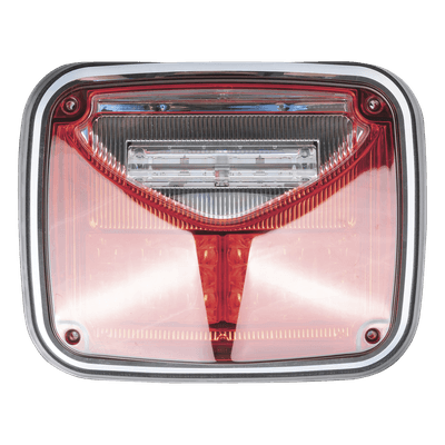 Luz de Advertencia LED / 8 X 6" / Color Rojo / Luz de Trabajo Blanca 12 W / 11 Patrones de Destello / IP67 / 12-30 VCC