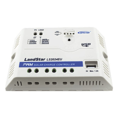 Controlador de Carga Solar PWM / 12/24 V Auto / 20 A / USB 5V 1.2A / 120.3x67x21.8 mm (4.7x2.6x0.9 in)