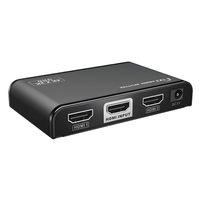 Divisor (Splitter) HDMI 4K de 1 entrada a 2 salidas / Soporta 4K×2K / HDMI 2.0 /  HDCP 2.2 / HDMI 3D / Longitud del cable de Entrada ≤30m, Salida ≤25m / Divide 1 Entrada de video HDMI  a 2 Salidas de Video HDMI (Simultaneas).
