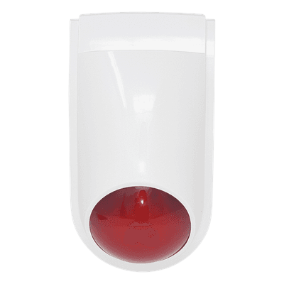 Sirena Estrobo / 110 dB / 12 VCC / Estrobo Rojo Integrado / Interior y Exterior