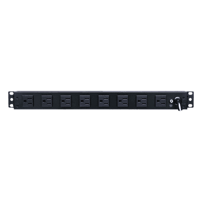 PDU Básico Para Distribución de Energía, Con 8 Tomas NEMA 5-15R Traseras y 2 Tomas 5-15R Frontales, 1UR, 15 Amp, 120 Vca