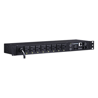PDU Switchable por Toma, Para Distribución de Energía, Entrada 120 Vca NEMA 5-15P, Con 8 Salidas NEMA 5-15R, Horizontal 19in, 1UR