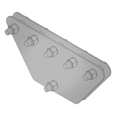 Placas Igualadoras para Retenidas / 5 Retenidas / Galvanizado en Inmersión / 20x20x50 cm / Acero ASTM A-36 / Tornillería Incluida