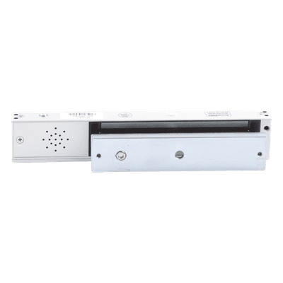 Chapa Magnética Electromagnética / 280 kg (600 lb) / Alarma Buzzer con Temporizador 5-30 s / Voltaje Dual 12/24 VDC / LED Estado / Libre Magnetismo Residual
