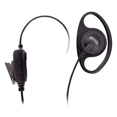 Micrófono-Audífono Tipo Anillo / Cable 40 lbs Resistencia / PTT Integrado / Compatible Kenwood NX/TK Series