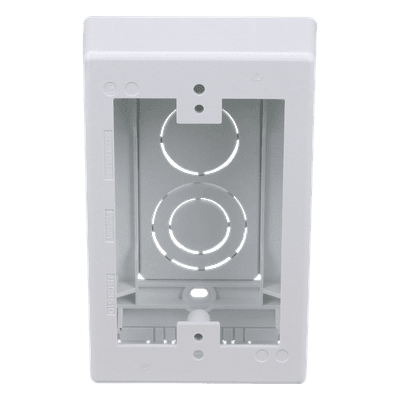 Caja de Pared Superficial / 5 x 3.26 x 1.62 in / PVC Auto-extinguible UL94-V0 / 3 Entradas de Tubería