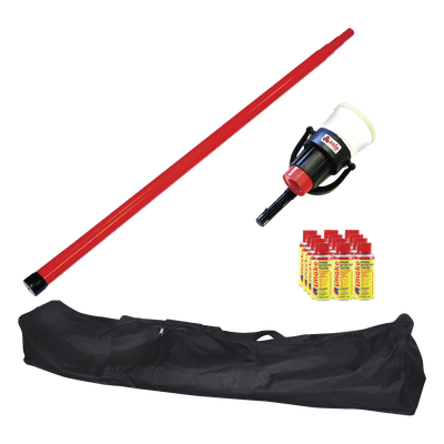 Kit de Prueba de Detectores de Humo / Pértiga Telescópica 4.6 m (15.1 ft) / Dispensador Manual 4" / 12 Latas de Humo Sintético / Detectores hasta 100 mm / Fibra de Vidrio No Conductora