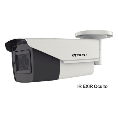 Bullet TURBOHD 4K (8Megapixeles) / Lente Mot. 2.7 a 13.5 mm / Potente IR EXIR de 80 mts / Exterior IP67 / 12 Vcc - 24 VCA / dWDR