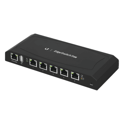 EdgeSwitch 5XP Administrable de 5 Puertos Gigabit PoE de 24 V Pasivo, con funciones avanzadas de Capa 2