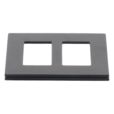 Placa de Pared / 2 Espacios / Diseño sin Tornillos Visibles / Acabado Satinado Midnight / Compatible Atenuadores y Controles Lutron