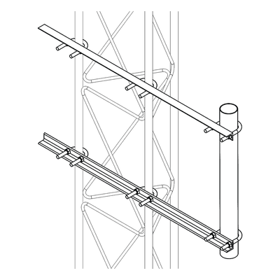 Brazo Lateral para Torre / Acero ASTM A-36 / Galvanizado en Caliente / Tubo Ø 2' Cal. 18 / Altura 50 cm (19.7 in) / Separación 20 cm (7.9 in) / Compatible STZ30G