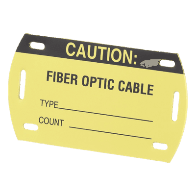 Kit de Etiquetas Autolaminadas para Fibra Óptica / 90.42 x 52.32 mm / 3.56 x 2.06 pulg / Negro con Amarillo / Interior/Exterior / -45°C a 93°C
