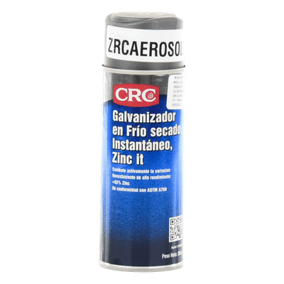 Recubrimiento Zinc en Aerosol / 93% Zinc Puro / 368 gr / Película 76 µ / Acabado Gris Brillante / Protección Anticorrosión