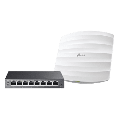 Kit Access Point y Switch PoE / Doble Banda AC / 1750 Mbps / 8 Puertos Gigabit / 55W PoE Total