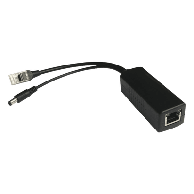 Cable divisor PoE pasivo de 48-55 Vcc @ 12 Vcc, 2 A. Aplicaciones como adaptar micrófonos en cámaras IP