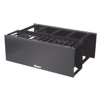 Organizador de Cables Horizontal / Alta Densidad / Doble Acceso Frontal y Posterior / Rack 19in / 4UR / 7ft Equivalente