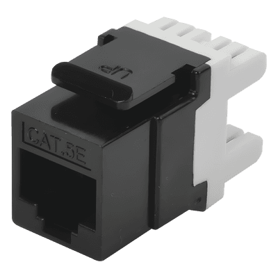 Módulo Jack Keystone / Cat5e / RJ45 / Terminación 180° / Sin Blindaje / 1 Puerto / Negro