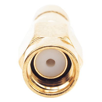 Conector SMA Macho Inverso / Anillo Plegable / Cables RG-8/X, LMR-240, Belden 9258 / Cuerpo Bronce Oro / Aislante Teflón