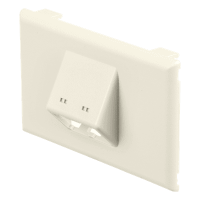 Placa de Pared Horizontal / 2 Puertos Mini-Com / 69.8 x 114.3 mm / PVC / Blanco Mate / ROHS