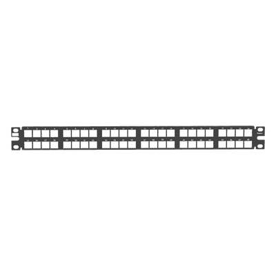 Panel de Parcheo Modular / 48 Puertos / 1 UR / Alta Densidad / Keystone / Acero CRS / RoHS