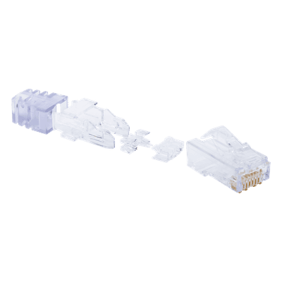 Plug RJ45 Cat6 de 5 Piezas, Para Cable UTP de Calibre 23-24 AWG, Chapado en Oro de 50 Micras, Paquete de 100 Piezas