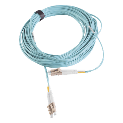 Jumper de Fibra Óptica / Multimodo OM3 50/125 µm / LC-LC Duplex UPC / OFNR Aqua / 7 m (22.97 ft)