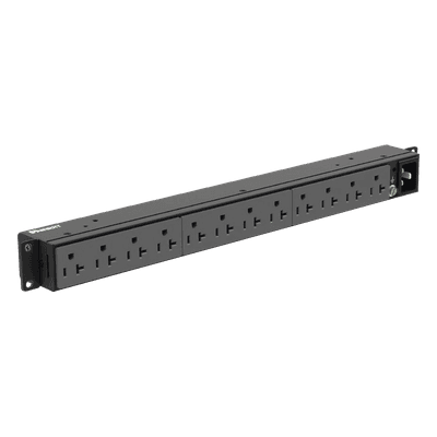 PDU Básico para Distribución de Energía, Enchufe de Entrada NEMA 5-20P, Con 12 Contactos NEMA 5-20R, Instalación Horizontal de 19in, 1UR, 20 Amp, 120 Vca