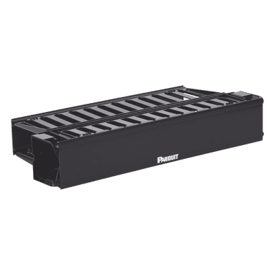 Organizador de Cables Horizontal / Doble Frontal y Posterior / 2UR / 19in / Con Tapa Extendida