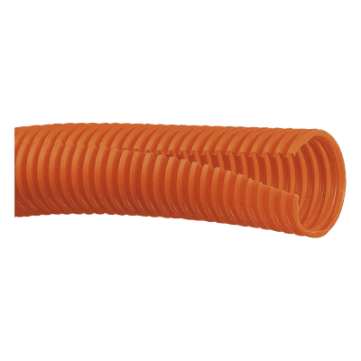 Tubo Corrugado Abierto / 1 in (25.4 mm) Diámetro / 30.5 m (100 ft) / Polietileno / Naranja / UL 94 HB / RoHS