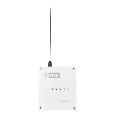 Receptor Inalámbrico / 2500 m (8202.1 ft) de Alcance / 4 Salidas de Relevador Tipo C / Frecuencia 433.92 MHz / Operación -20°C a +80°C