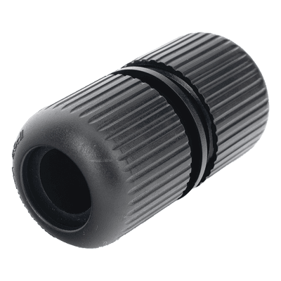 Protector para Exterior IP68 / Adaptador para el Conector Tipo Plug (12 Vcc) en Cámaras Epcom / Color Negro / Hikvision / Hilook