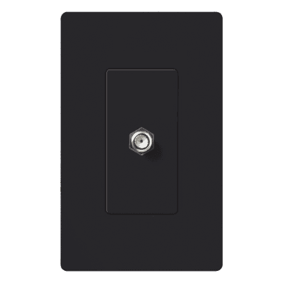 Salida de Pared Coaxial / Conector Tipo F 75 Ω / Apertura Designer / Sin Derating / Acabado Satinado Midnight
